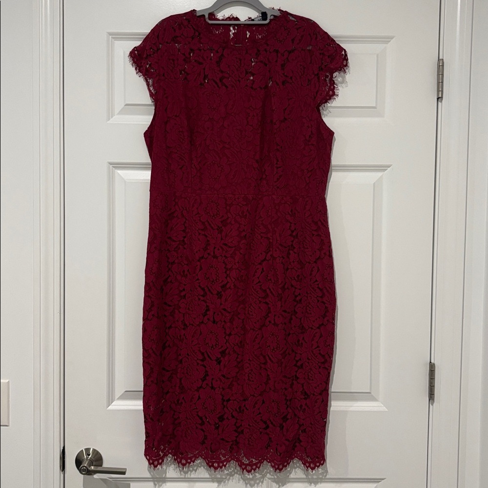MEROKEETY Women's Sleeveless Lace Floral Cocktail Dress Crew Neck Knee Length